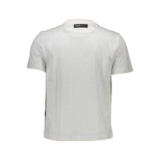 Plein Sport White Cotton Men T-Shirt Plein Sport Light Gray
