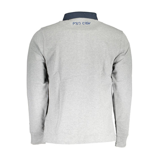 La Martina Gray Cotton Men Polo Shirt La Martina Light Gray