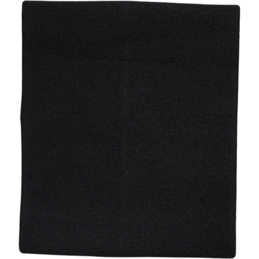 Dolce & Gabbana Black Cashmere Knitted Neck Warmer Foulard Scarf Dolce & Gabbana Black
