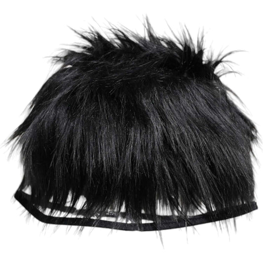 Dolce & Gabbana Black Faux Fur Bucket Hat Dolce & Gabbana Black