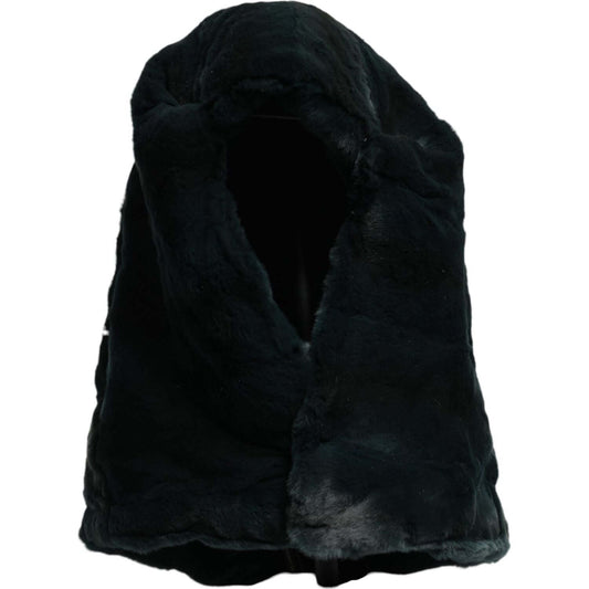 Dolce & Gabbana Black Weasel Fur Womens Beanie Hat Dolce & Gabbana Black
