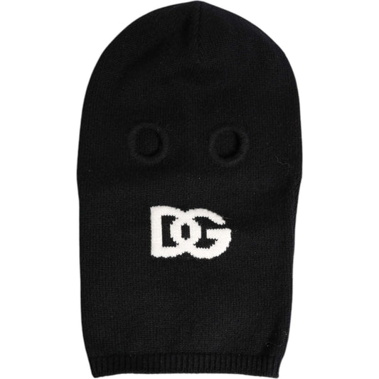 Dolce & Gabbana Black Cashmere Knitted Ski Mask Balaclava Hat Dolce & Gabbana Black