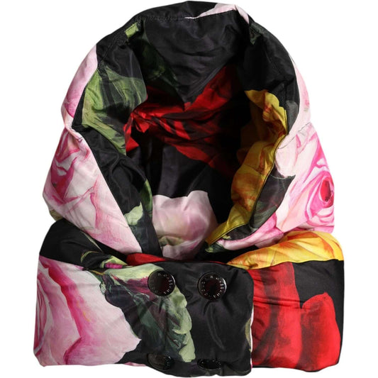 Dolce & Gabbana Black Floral Print Whole Head Wrap Hat Dolce & Gabbana Rosy Brown