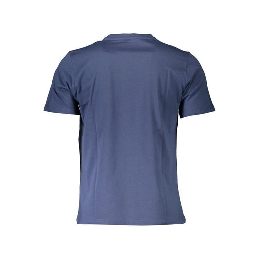 North Sails Blue Cotton Men T-Shirt North Sails Dark Slate Blue