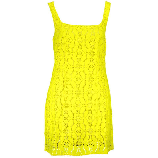 Desigual Yellow Polyester Women Sleeveless Dress Desigual Yellow