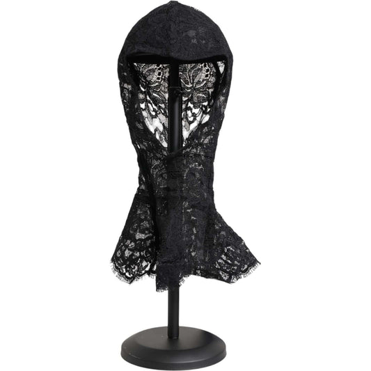 Dolce & Gabbana Black Floral Lace Whole Head Wrap Hat Dolce & Gabbana Dark Slate Gray