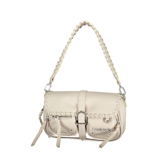 Desigual White Polyethylene Handbag Desigual Light Gray