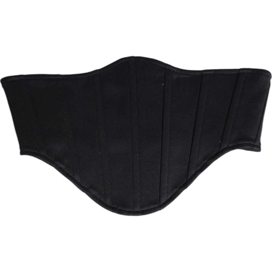 Dolce & Gabbana Black Cotton Waist Tuxedo Belt Cummerbund Dolce & Gabbana Black