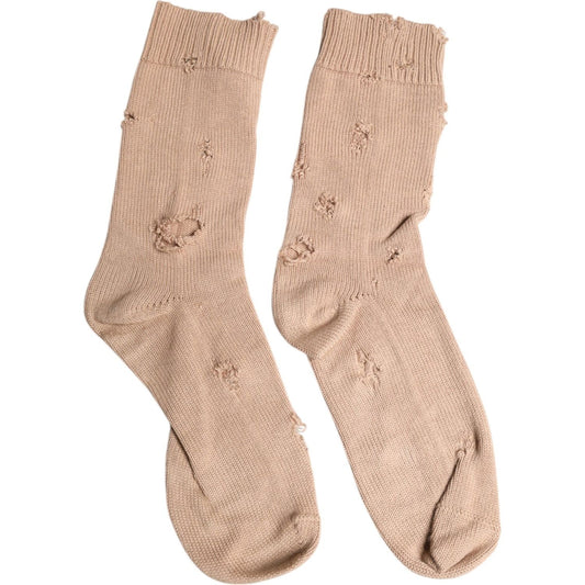 Dolce & Gabbana Dolce & Gabbana Beige Solid Stretch Mid Calf Men Socks SCS2222-L 1728,67345645728,Accessories,Beige,Dolce & Gabbana,L,Men,Men - Accessories,New with tags,Socks - Men - Accessories