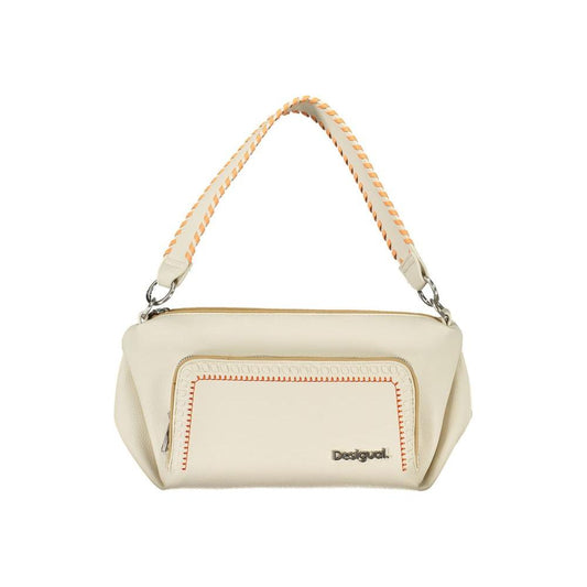 Desigual White Polyethylene Handbag Desigual Light Gray