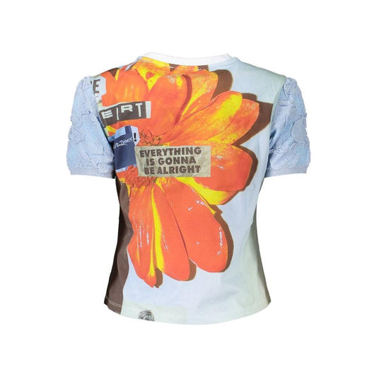 Desigual Light Blue Cotton Women Top Desigual Coral