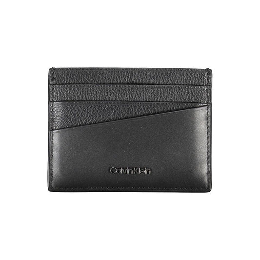 Calvin Klein Elegant Leather Card Holder in Timeless Black Calvin Klein Dark Slate Gray
