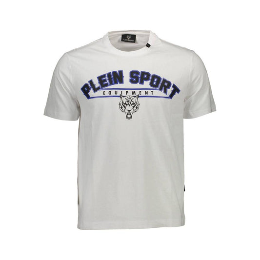 Plein Sport White Cotton Men T-Shirt Plein Sport Light Gray