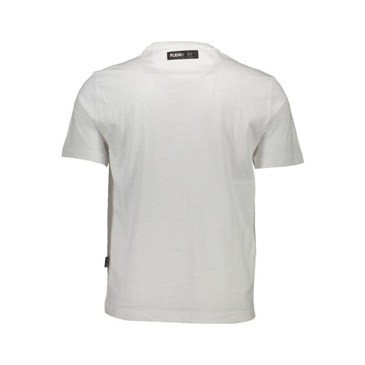 Plein Sport White Cotton Men T-Shirt Plein Sport Light Gray