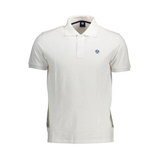 North Sails White Cotton Men Polo Shirt North Sails Light Gray
