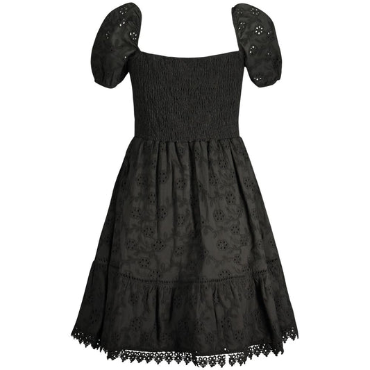 Guess Jeans Black Cotton Women Dress Guess Jeans Dark Slate Gray
