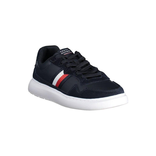 Tommy Hilfiger Blue Leather Men Sneaker Tommy Hilfiger Dark Slate Gray