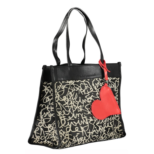 Desigual Black Polyester Handbag Desigual Tan