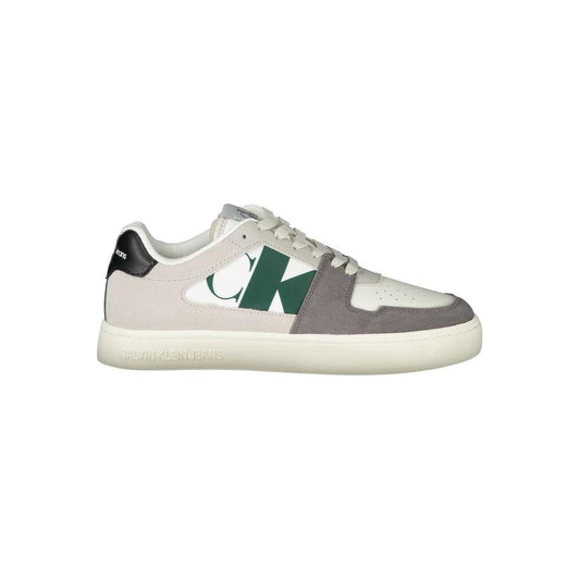 Calvin Klein White Polyester Men Sneaker Calvin Klein Light Gray