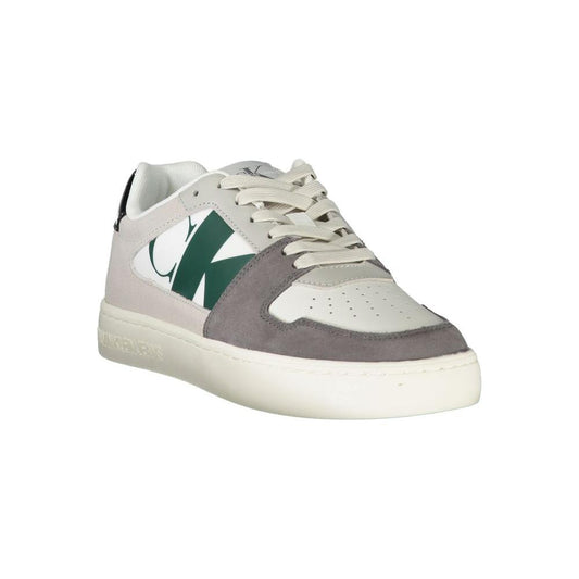 Calvin Klein White Polyester Men Sneaker Calvin Klein Light Gray