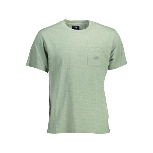 La Martina Green Cotton Men T-Shirt La Martina Dark Gray