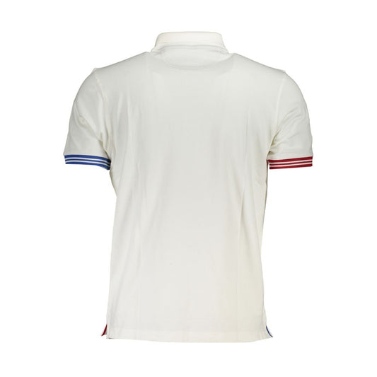 La Martina Elegant White Polo with Contrast Details La Martina Light Gray