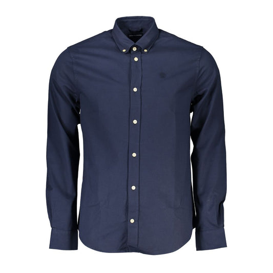 North Sails Blue Cotton Men Shirt North Sails Dark Slate Gray