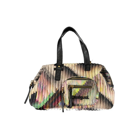 Desigual Black Polyester Handbag Desigual Tan