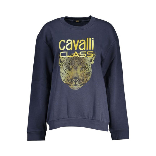 Cavalli Class Elegant Blue Fleece Crew Neck Sweatshirt Cavalli Class Dark Slate Gray