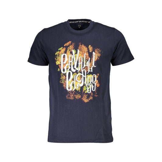 Cavalli Class Blue Cotton T-Shirt Cavalli Class Dark Slate Gray