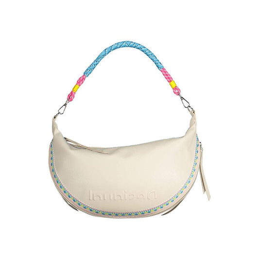 Desigual White Polyethylene Women Handbag Desigual Light Gray