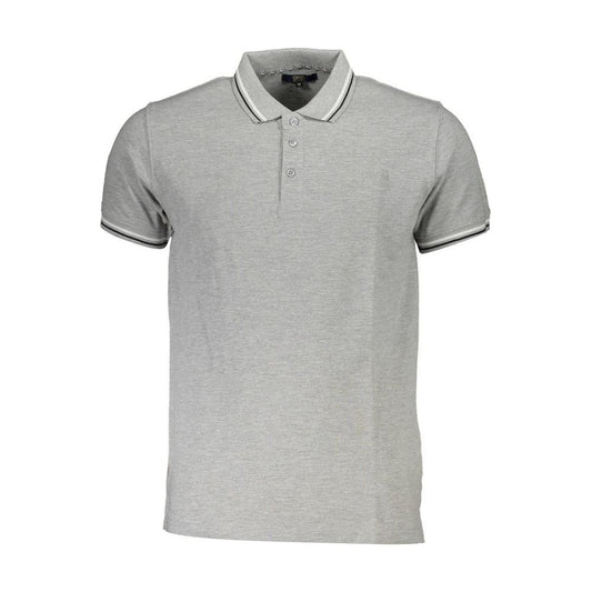 Cavalli Class Gray Cotton Polo Shirt Cavalli Class Dark Gray