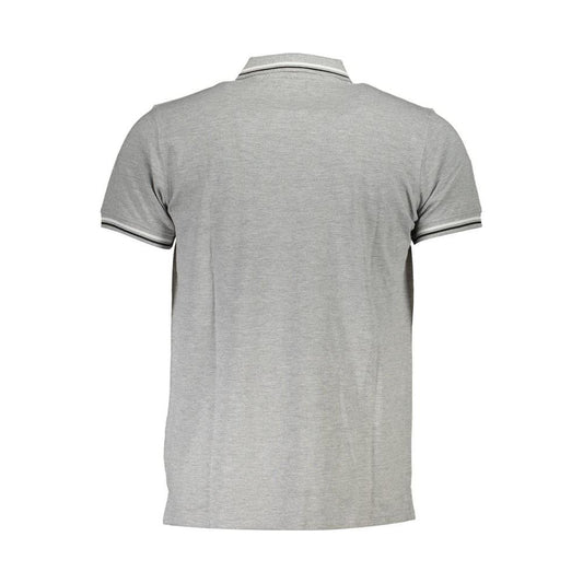 Cavalli Class Gray Cotton Polo Shirt Cavalli Class Dark Gray