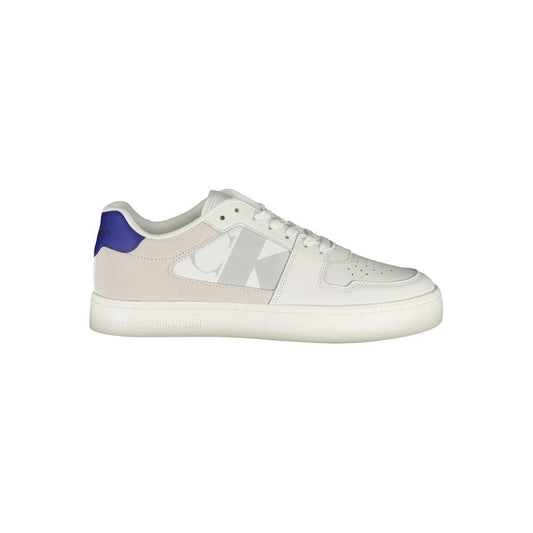 Calvin Klein White Leather Mens Sneaker Calvin Klein Light Gray
