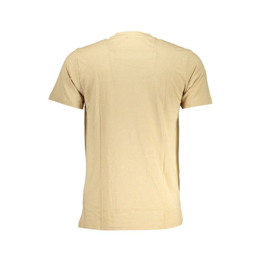 Cavalli Class Beige Cotton T-Shirt Cavalli Class Wheat