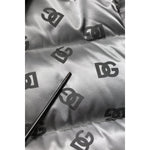 Dolce & Gabbana Silver Logo Full Zip Hooded Quilted Jacket JKT41405-56