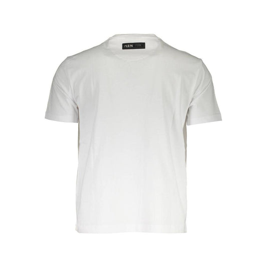 Plein Sport White Cotton Men T-Shirt Plein Sport Light Gray