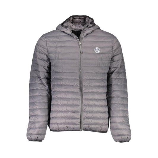 North Sails Gray Polyamide Men Jacket North Sails Light Slate Gray