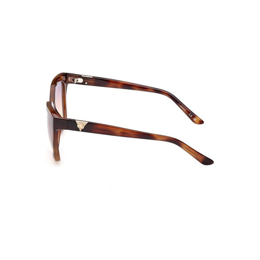 Guess Jeans Brown Injected Women Sunglass Guess Jeans Saddle Brown