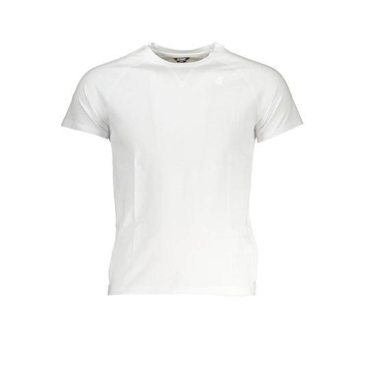 K-WAY Sleek White Crew Neck Tee with Logo Accent K-WAY Lavender