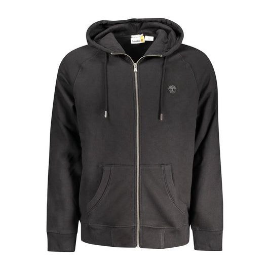 Timberland Black Cotton Mens Sweater with Central Pockets and Zip Timberland Dark Slate Gray