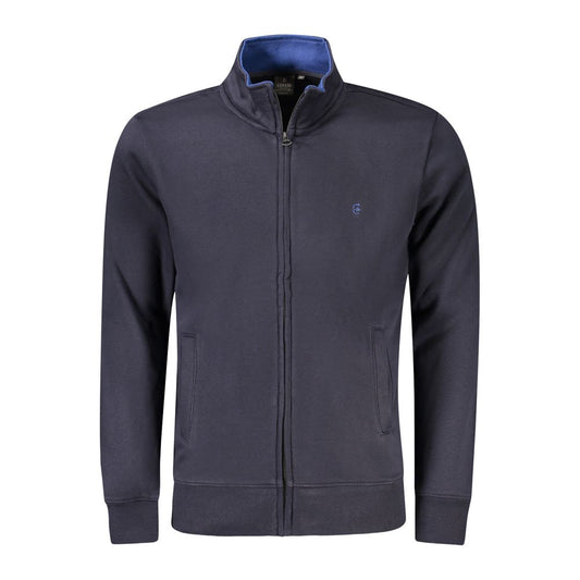 Coveri Moving Blue Cotton Men Sweater Coveri Moving Dark Slate Gray