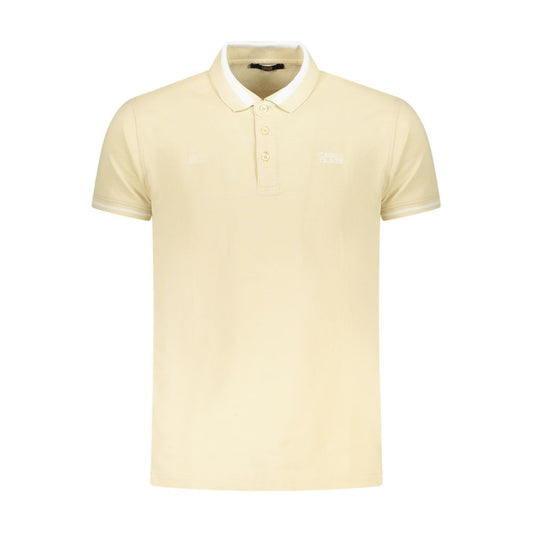 Cavalli Class Beige Cotton Men Polo Shirt Cavalli Class Bisque