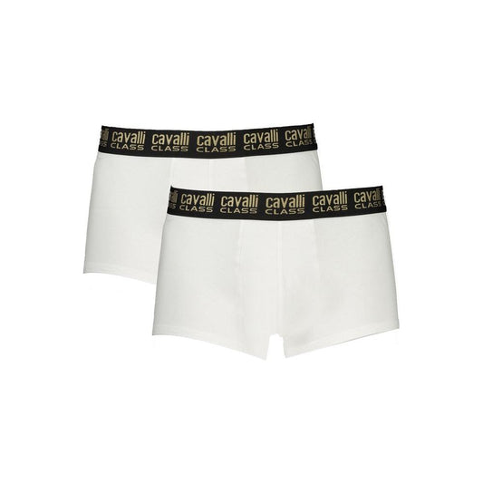 Cavalli Class White Cotton Men Boxer Pair Cavalli Class Light Gray