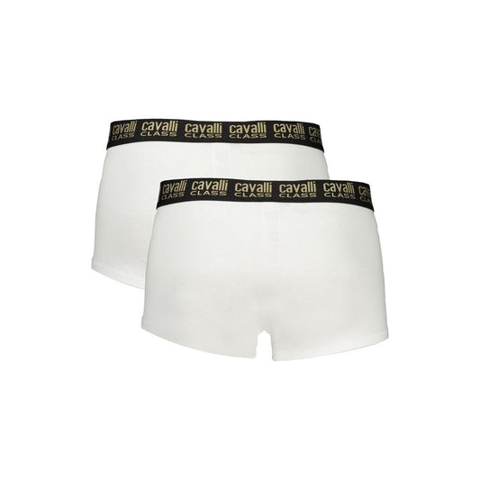 Cavalli Class White Cotton Men Boxer Pair Cavalli Class Beige
