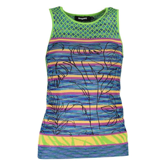 Desigual Green Cotton Women Top Desigual Slate Gray