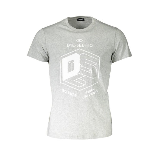 Diesel Gray Cotton Men Short-Sleeve T-Shirt Diesel Light Gray