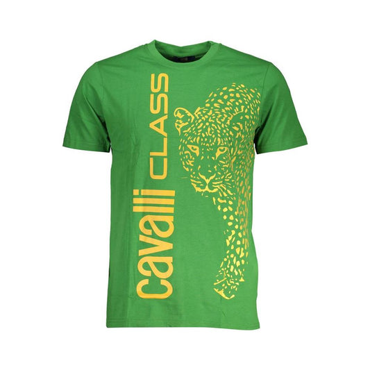 Cavalli Class Green Cotton T-Shirt Cavalli Class Sea Green
