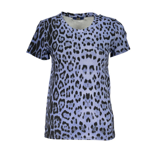 Cavalli Class Light Blue Cotton Women Top Cavalli Class Light Slate Gray