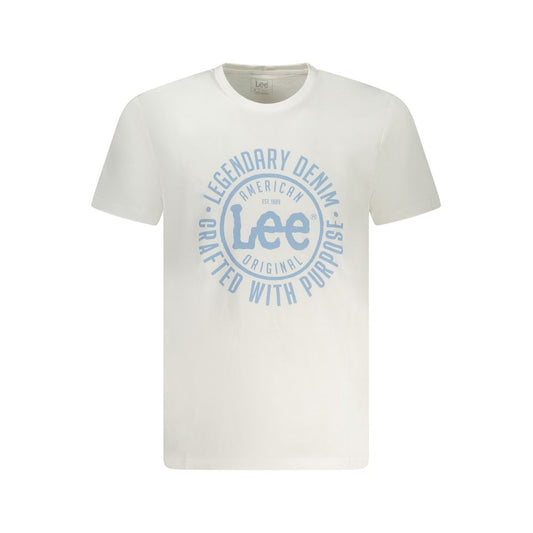 Lee White Cotton Men T-Shirt Lee Light Gray